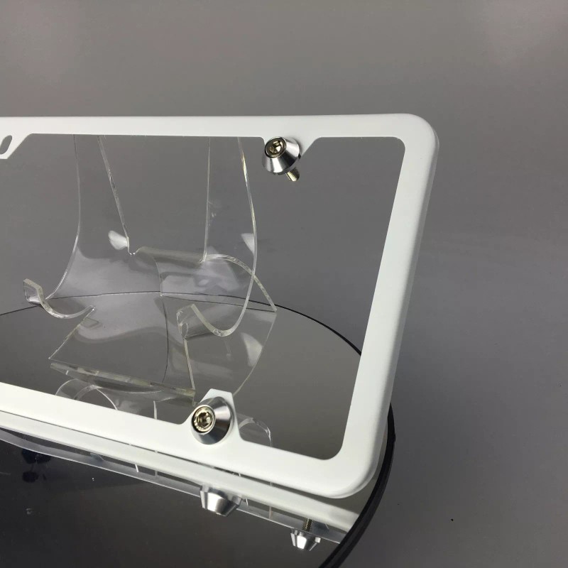 MotorVehicleParts New White License Plate Frame Slim 4 Holes w/