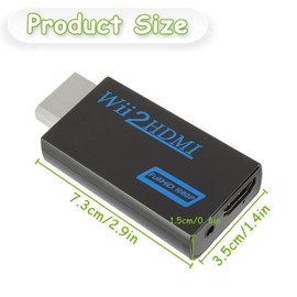 EPLZON Wii to HDMI Converter, Adapter Wii to HDMI, 1080P/720P Input Output Video with 3.5 mm Stereo Audio Socket and HDMI Cable Supports NTSC/PAL Format (Black)