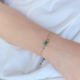 Kelitch Miyuki Beads Abalone Turtle Wrap Bracelets Friendship Bracelet New Turtle Adjustable Bracelets, No metal type, Beige L