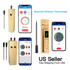 Unbranded Hot Bluetooth Truly Wireless Digital Meat Thermometer Cooking BBQ Oven APP 700FT - Digital