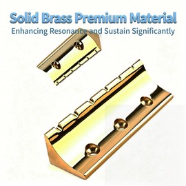OVSAL Solid Brass Lap Steel Guitar Nut & Saddle Set, 6 String Drop-in Replacement Upgrade Hardware Accessories for Hawaiian Slide Lap Steel Guitars