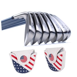 SUPVOX Synthetic Leather US Flag Putter Head Cover Durable Design High Strength Magnetic Closure Protects Against Scratches for Golf Clubs
