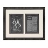 Toilet Plunger Patent Art Chalkboard Print in a Beveled Black