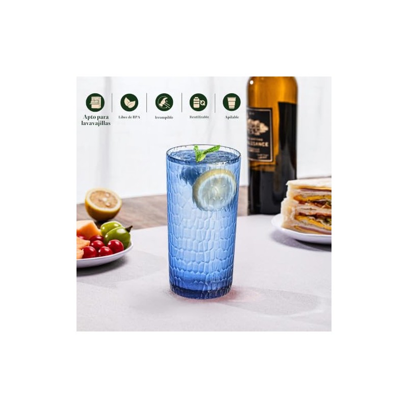 Vasos acrílicos coloridos de 22 onzas (juego de 8), vasos