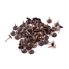 Walfront Pack of 100 Upholstery Nails, Round Large Headed Furniture Rivets, Bronze Metal Decorative Nails, Vintage Upholstery Nails (Daisy 11 x 16 mm)