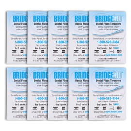 FLOSSAID BridgeAid Threaders 10 Packs of 10 (100 Threaders)