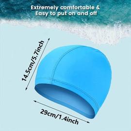 2 Pcs Swimming Caps for Kids Girls Boys and Adult Teenager,Comfortable Light Swimming Caps,Super Stretch No Pull Hair Swimming Hats for Long and Short Hair