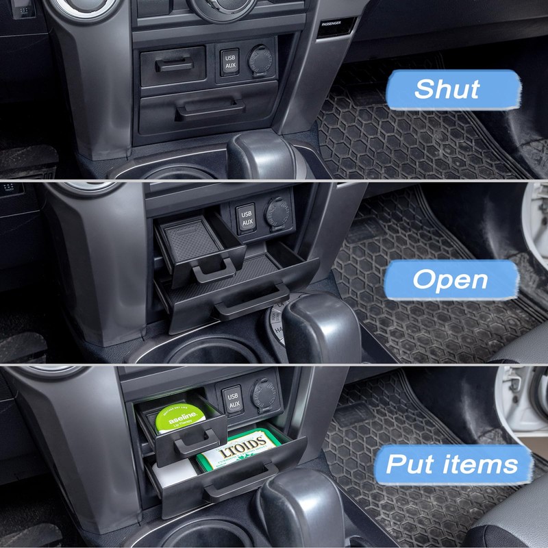 JKCOVER Upgrade 2PCS Center Console Storage Drawer Compatible with Toyota