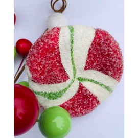 Peppermint & Berry Pick Candy Pick Christmas Decoration Candy Cane Decor for Wreath Mantle Tree DYI Projects Green Red 13"