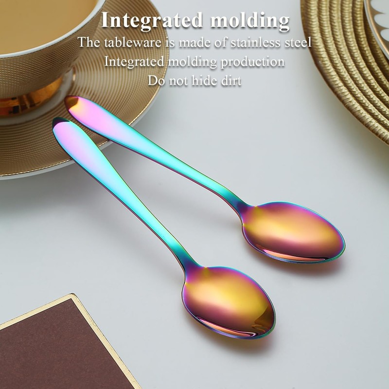 Kyraton Rainbow Teaspoons 12 Pieces 14 cm Stainless Steel Colourful