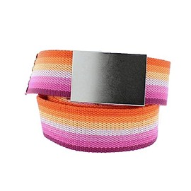 Zac's Alter Ego Gay Pride Festival Equality Sunset Lesbian Webbing Canvas Belt with Slider Buckle