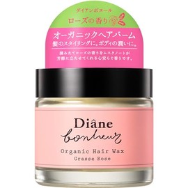 Organic Hair Balm (100% Naturally Derived Ingredients), Glass Rose Scent, Moisturizing Fingertips, Diane Bonheur, 1.1 oz (33 g)