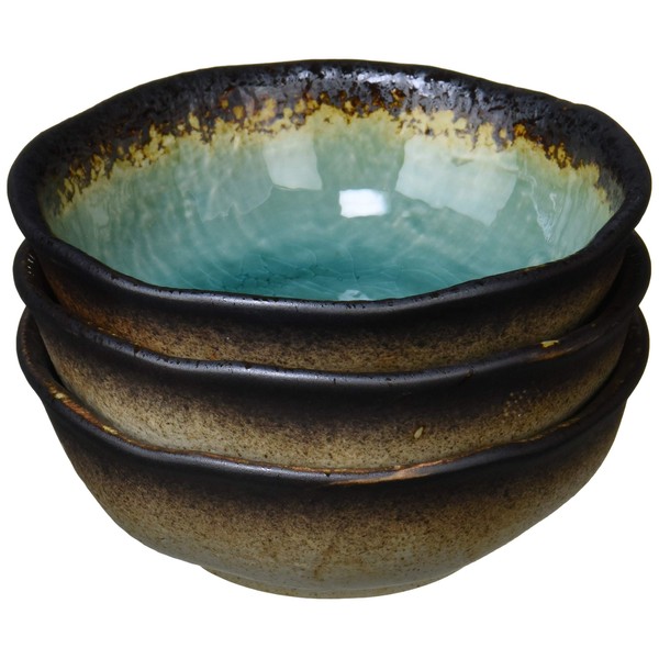 Set of 3 小鉢 in Green Color 3.6 小鉢 [12.3 x 4.3 cm] [Kagurazaka