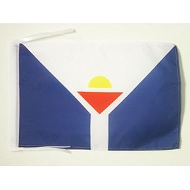 AZ FLAG Saint Martin Flag 18'' x 12'' Cords - St. Martiner - St. Maartener Small Flags 30 x 45cm - Banner 18x12 in