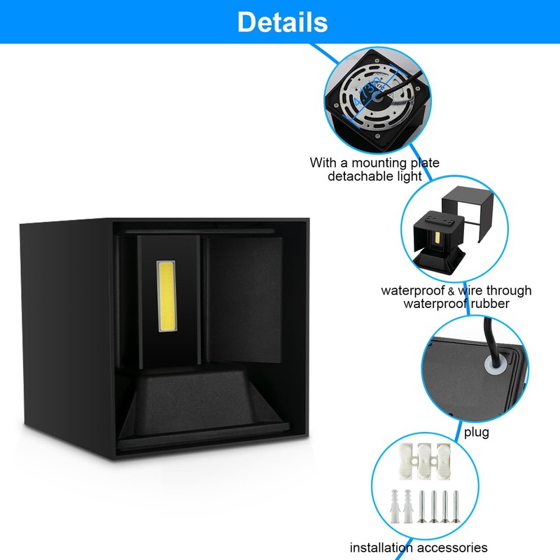ledmo LED Up and Down Outdoor Wall Lights 20W Anti-Rust