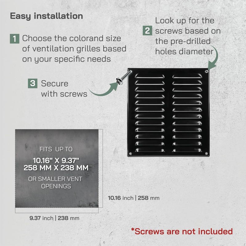 Vent Systems 10" x 11" Inch (Overall) - Black Galvanized