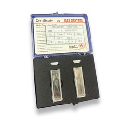 UV Quartz Cuvettes for Spectrophotometer Standard Quartz Cells (Set of 2 Pcs) (Optical Windows: 2; Spectral Range: 190-2500 nm; Pathlength: 10 mm; Volume: 3.5 ml; A Non-Sealing PTFE Cover) LAQ-104