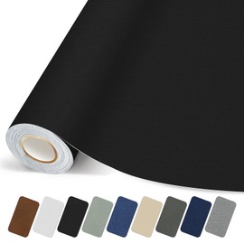 Lifenion Canvas Repair Patch, 17X79 Inch Strong Sticky Fabric Repair Tape, Self-Adhesive Fabric Patch for Sofas, Tote Bags, Clothing, Car Seats, Furniture(Black, 17X79 Inch)