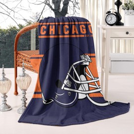 Striped hgdn Football Team Throw Blanket 60x50 Inches, Lightweight Warm Football Fans Fleece Blanket Gifts for Men Women