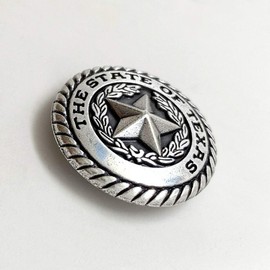 The State of Texas Antiaue Star Conchos Western Engraved Star Conchos 1" Pack of 10 (Antique Silver)