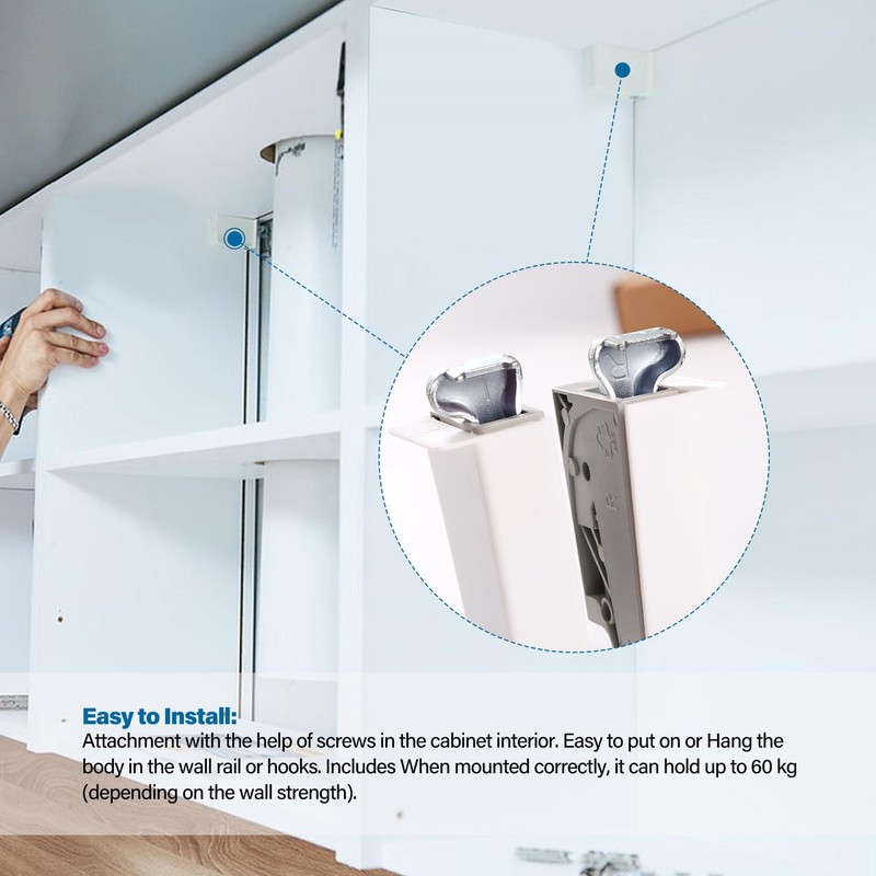 VooGenzek 4 PCS Cabinet Suspension Brackets, Cupboard Wall Mounting, Kitchen