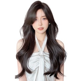 BARSDAR Wig, Long, Curly Hair, Left and Right Bangs, S-type Whorl, Baldless, Natural, Small Face, Heat Resistant, Wig, Female Dresses, Unisex, Lolita, Cosplay, Everyday Use, Net Included, Medium