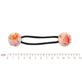 Flower Crepe Hair Clip, Pink Hair Band, Japanese Pattern, Kimono, Crepe Fabric, Fabric, Ring Rubber, Pony Hair Accessory, Ball (1.0 inches (2.5 cm), Made in Japan, Souvenir, Pink