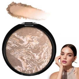 Colour Correcting Powder Foundation,Baked Brighten Foundation Long-Lasting 24h Wear,Shimmer Brick Pressed Bronzer,Brighten Foundatio/n Full Coverage for Face,Powde/r Foundatio/n,Powde/r Makeup(05)