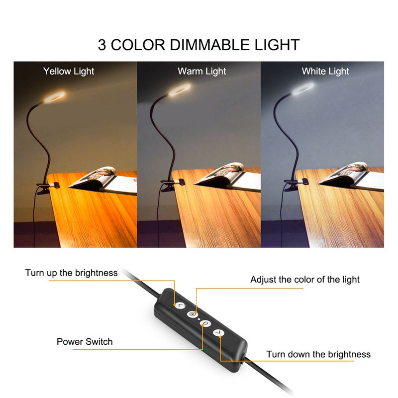 Magnifying Lamp Foldable Adjustable Flexible 2 Control Modes 3X LED