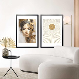 REINDERS Picture Frame Poster Living Room for Poster Wall Decoration Replace Frame MDF Black 61 x 91.5 cm with Mount 50 x 70 cm Pack of 2 Multipack