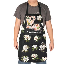 HOLLP Louisiana Shaped Apron Louisiana Pride Gift Louisiana Themed Apron Louisiana Souvenir Gifts Magnolia Lover Gift (Louisiana)