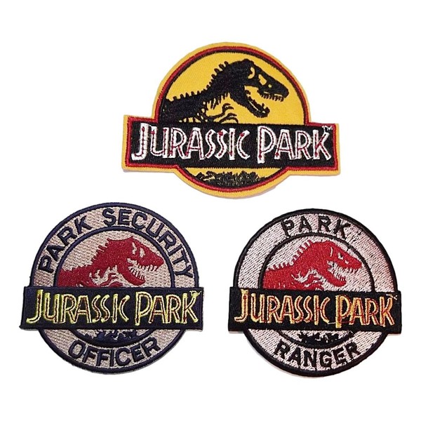 Jurassic Classic Park Movie (Set of 3) Embroidered Logo Patches