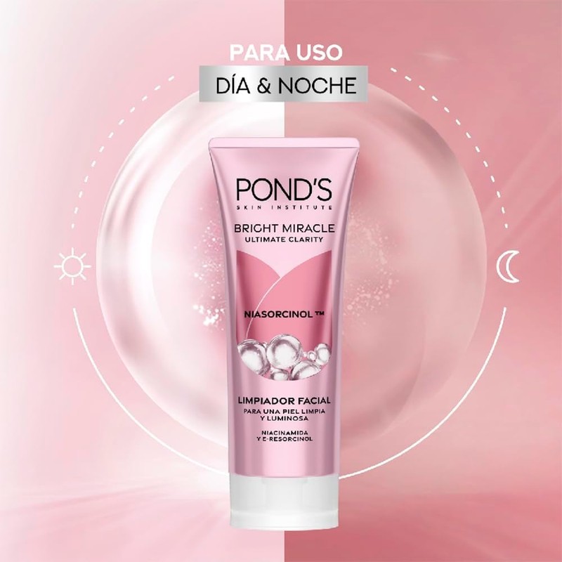 POND'S Limpiador Facial en Espuma Bright Miracle con Niasorcinol Anti-manchas,