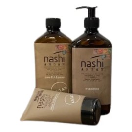 Kit Shampoo, Acondicionador Y Deep 150 Nashi Argan De 500 Ml