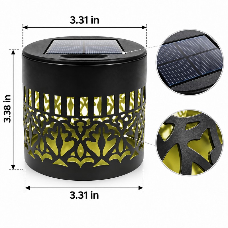 Outdoor Solar Fence Light – IP65 Metal LED Wall Lamp
