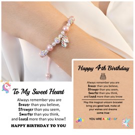 HGDEER 4 Year Old Girl Birthday Gifts, Unicorns Birthday Gifts for 4 Year Old Little Girls Jewelry Bracelets Gift