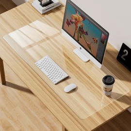 Transparent Desk Mat, 60 x 35 cm, Waterproof PVC Desk Mat, Non-Slip Desk Mat, Round Edges Desk Mats for Office and Home