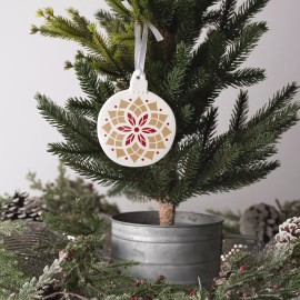 Stencil Revolution Poinsettia Christmas Ornament Stencil - Durable & Reusable Mylar Stencils