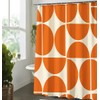 De-Mediocre Orange Linen Shower Curtain Sets,Mid Century Bath Curtain,Modern Abstract