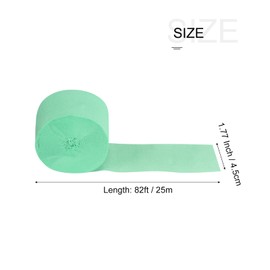 sourcing map Crepe Paper Streamer Decoration 82ft Long 1.77 Inch Wide, Mint Green Pack of 5