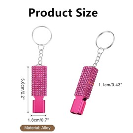 Bling Safety Survival Whistles, 2Pcs Bling Emergency Whistles with Keychain for Camping or Hiking, Purple ﻿