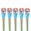 DMiotech 5Pcs 19mm / 3/4" Push Button Switch, IP65 1NO1NC