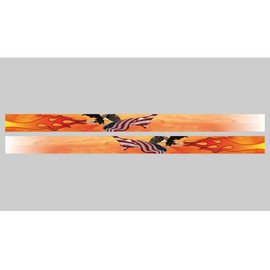 East Coast Vinyl Werkz Hotrod Hood Stripe Flames Lawn Mower Decals Stickers - 2pc Mirrored Set - Funny Decals for John Deere, Murray, Poulan, Craftsman, Husqvarna Lawn mowers. (American Eagle Sunset)