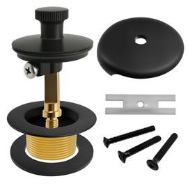XYDHQS Black Bath Tub Drain, Lift and Turn, Twist Close Drain Stopper, Metal Practical Rust Resistant Bathtub Plug Replacement for Bathrooms