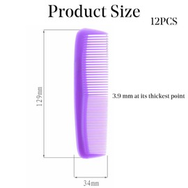 12 Pieces Hair Combs Set for Women Men 5 Inch Pocket Fine Tooth Hair Comb Unbreakable Plastic, 6 Assorted Colour (12 Pieces)