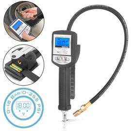 STAHLWERK Digital Compressed Air Tyre Inflator Gun DRP-18 ST | Compressed Air Tyre Inflator with Digital Pressure Gauge | Digital Tyre Pressure Gauge for Car, Truck, Motorcycle, Bicycle | Measuring