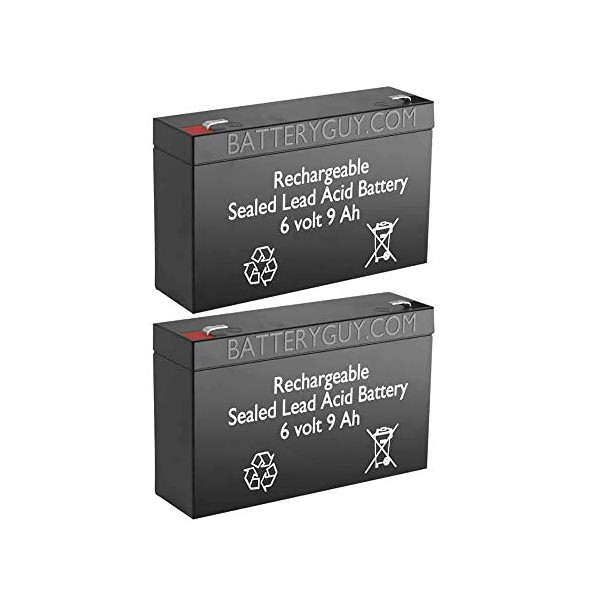 BatteryGuy 6V 9Ah SLA Batteries - BGH-690F2 (Rechargeable, High Rate) - Qty of 2