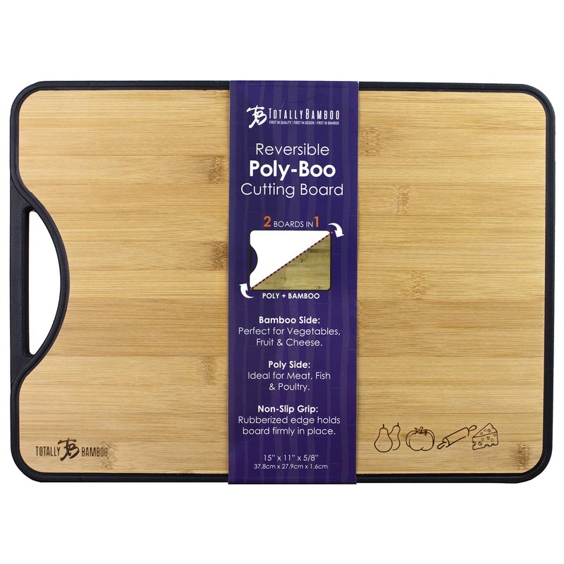 Totally Bamboo Poly-Boo Double Sided Bamboo and Poly Cutting Board,