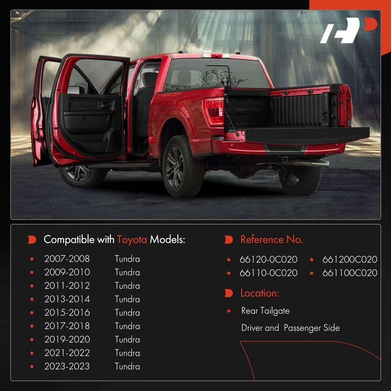 A-Premium Rear Tailgate Hinge Assembly Compatible with Toyota Tundra 2007-2023,