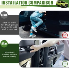 Qyebbk 2Pcs Headrest Grab Handles for 2010-2024 Toyota 4Runner Accessories Seat Back Grip Handles Kit Heavy Duty Nylon Seatback Paracord Handle for 4 Runner SUV Interior Accessories Black